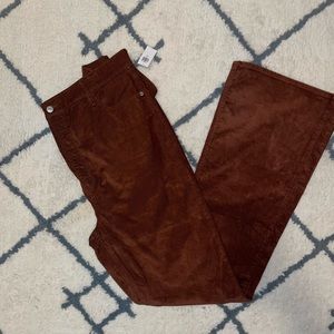 NWT Old Navy brown Higher High-Waisted Flare Corduroy Pants for Women 16 TALL